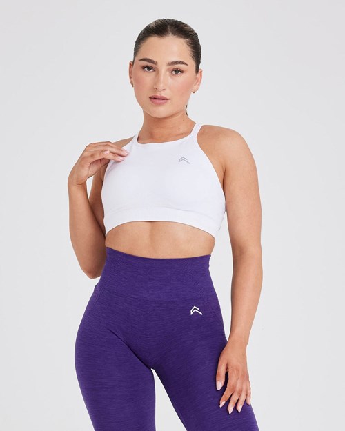Oner Active Effortless Seamless High Neck Bralette Białe | 837VZFREG