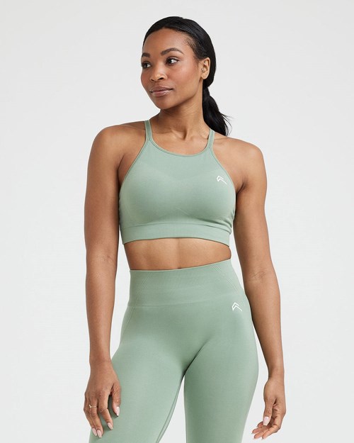Oner Active Effortless Seamless High Neck Bralette Sage | 940MEQAJV