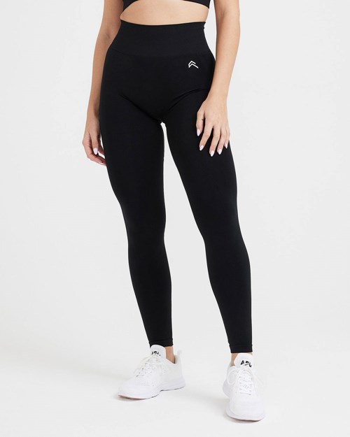 Oner Active Effortless Seamless Leggings Czarne | 748DUKBVL
