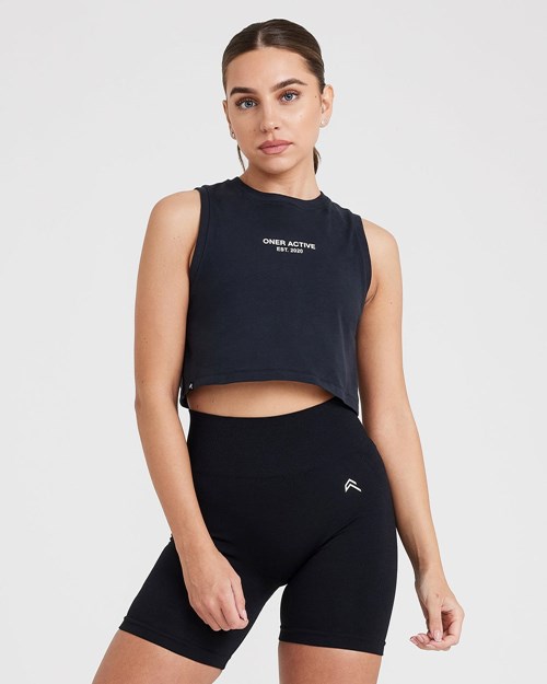 Oner Active Grafiką Jersey Tank Czarne | 079WNKEAO