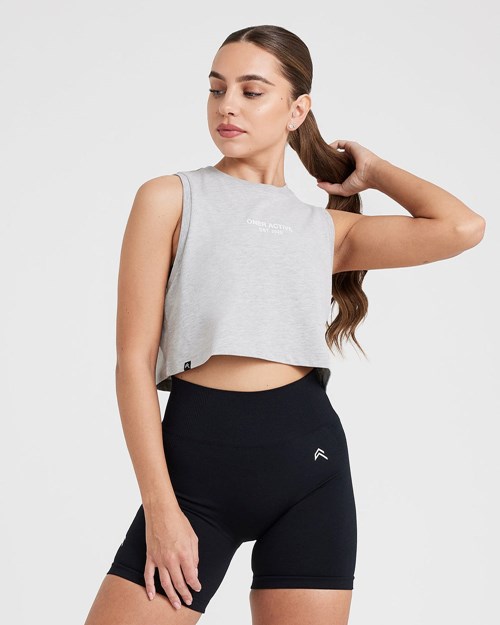 Oner Active Grafiką Jersey Tank Srebrne | 526MSRTFI