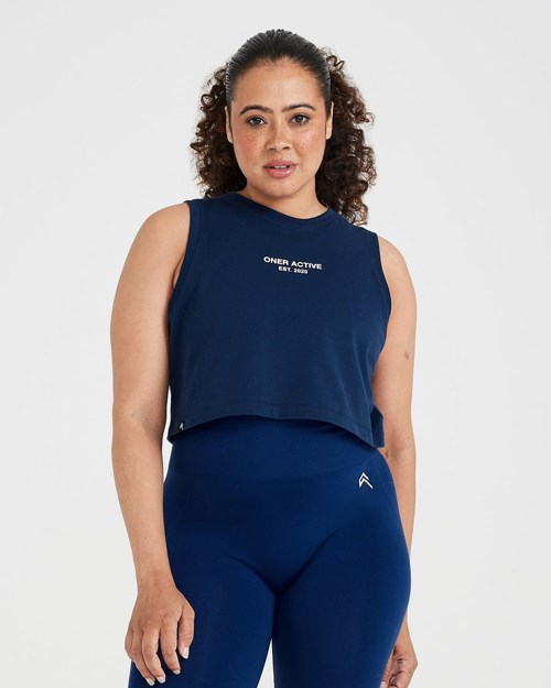 Oner Active Grafiką Jersey Tank Washed Midnight | 913FTDKWI