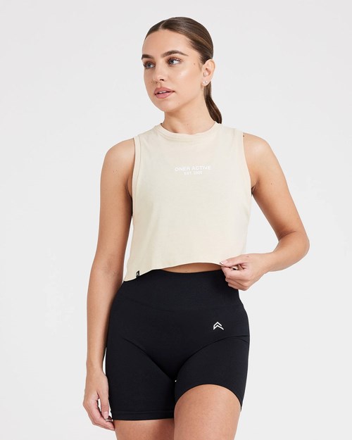 Oner Active Grafiką Jersey Tank Washed Sand | 465OMDFUA