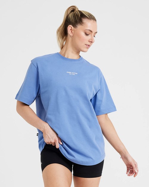 Oner Active Grafiką Oversized Krótkie Sleeve Tee Głęboka | 017AIDYQR