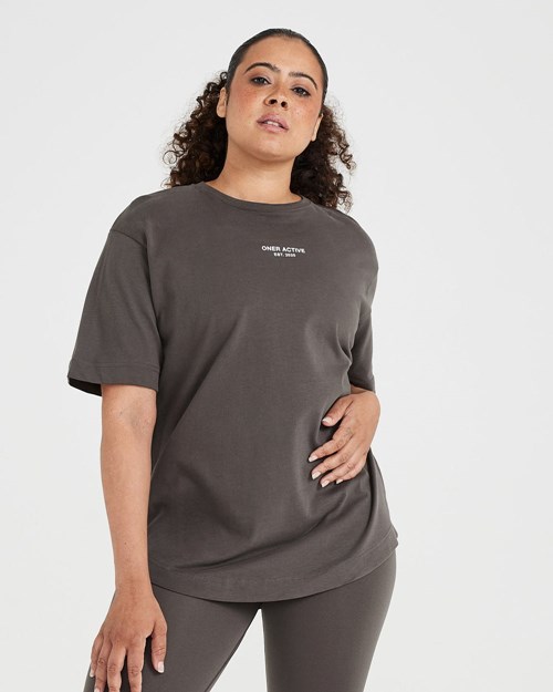 Oner Active Grafiką Oversized Krótkie Sleeve Tee Jasny | 312PYEBLV