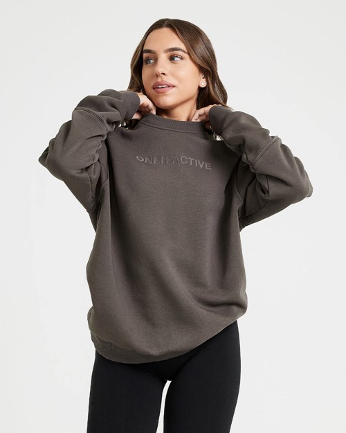 Oner Active Klasyczne Lounge Oversized Crew Neck Jasny | 408REIVJF