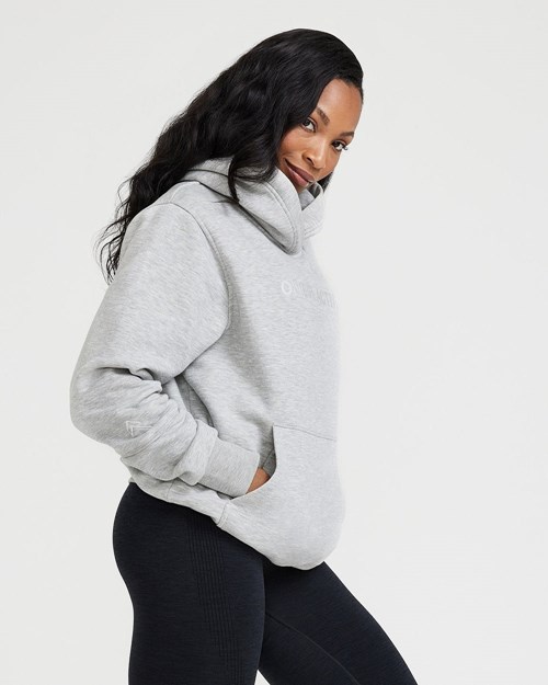 Oner Active Klasyczne Lounge Oversized Hoodie Srebrne | 095VKPUFC