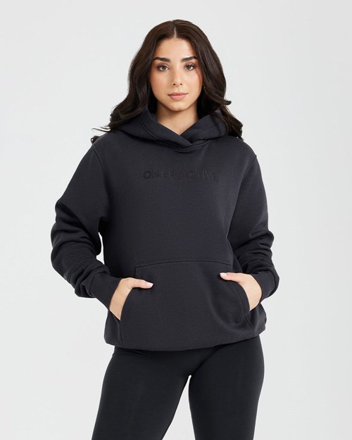 Oner Active Klasyczne Lounge Oversized Hoodie Coal | 657WMPOFA