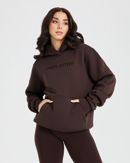 Oner Active Klasyczne Lounge Oversized Hoodie 70% Cocoa | 718FGKHJA
