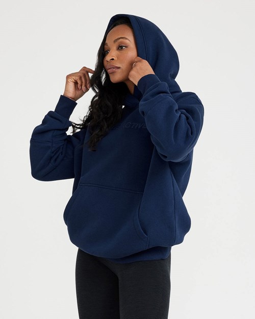Oner Active Klasyczne Lounge Oversized Hoodie Midnight | 986YMAVIO