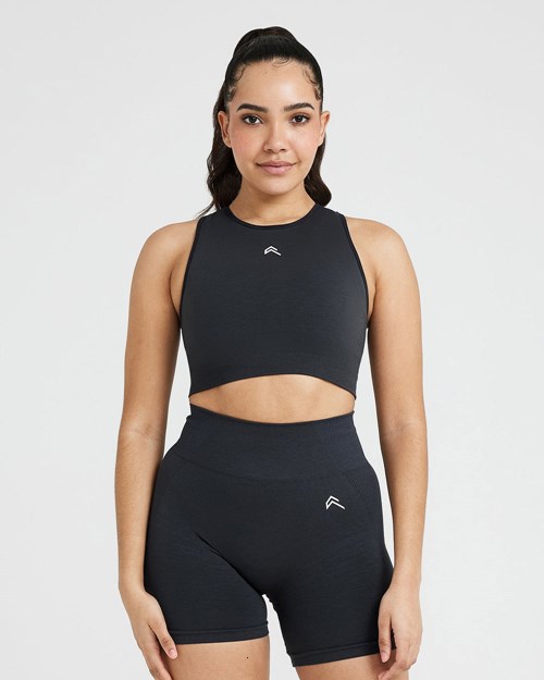 Oner Active Klasyczne Seamless 2.0 Crop Top Coal Marl | 506OSQYCN