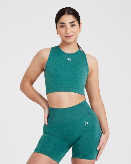 Oner Active Klasyczne Seamless 2.0 Crop Top Zielone | 637UGMVFJ