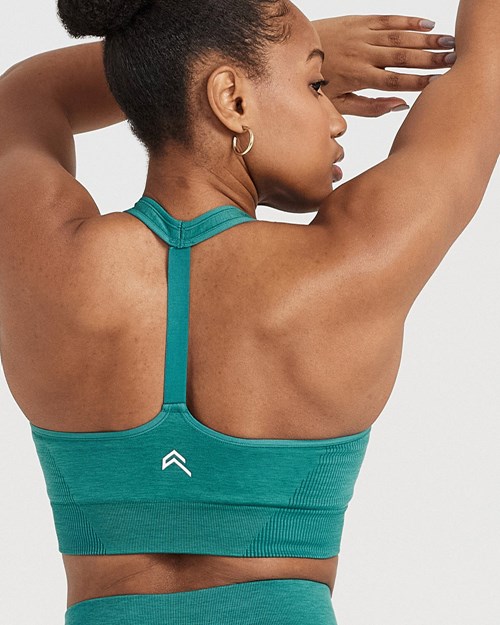 Oner Active Klasyczne Seamless 2.0 V-Neck Bralette Zielone | 603CNXBIR