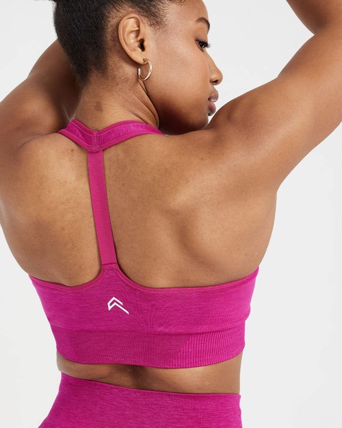 Oner Active Klasyczne Seamless 2.0 V-Neck Bralette Fuksja | 749GPUBVF