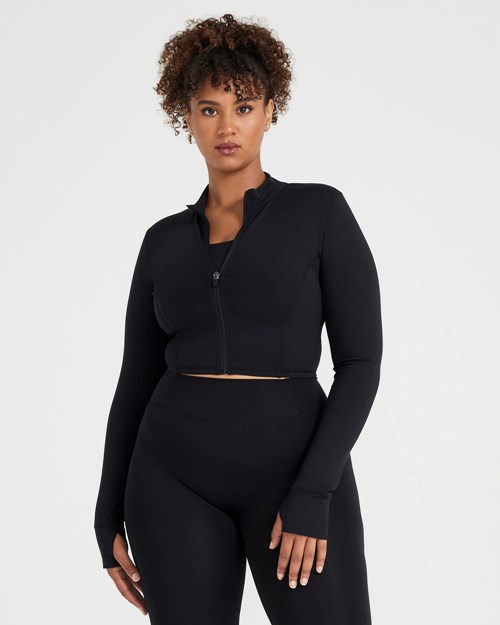 Oner Active Timeless Crop Jacket Czarne | 831GRLHUX