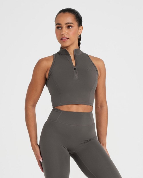Oner Active Timeless Half Zip Crop Tank Jasny | 870SNCZYA