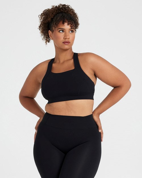 Oner Active Timeless Square Neck Bralette Czarne | 572OPTVIZ