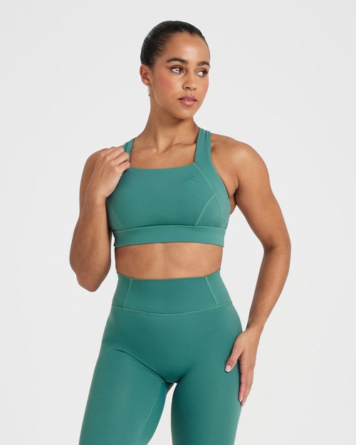 Oner Active Timeless Square Neck Bralette Zielone | 807XCIUZV